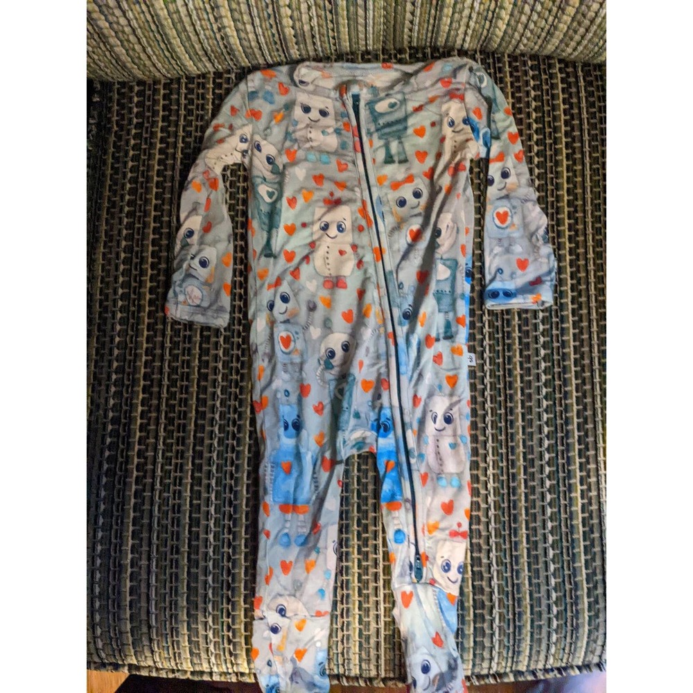 Birdie Bean Robot Love Convertible Bamboo Footie Sleeper 3-6m